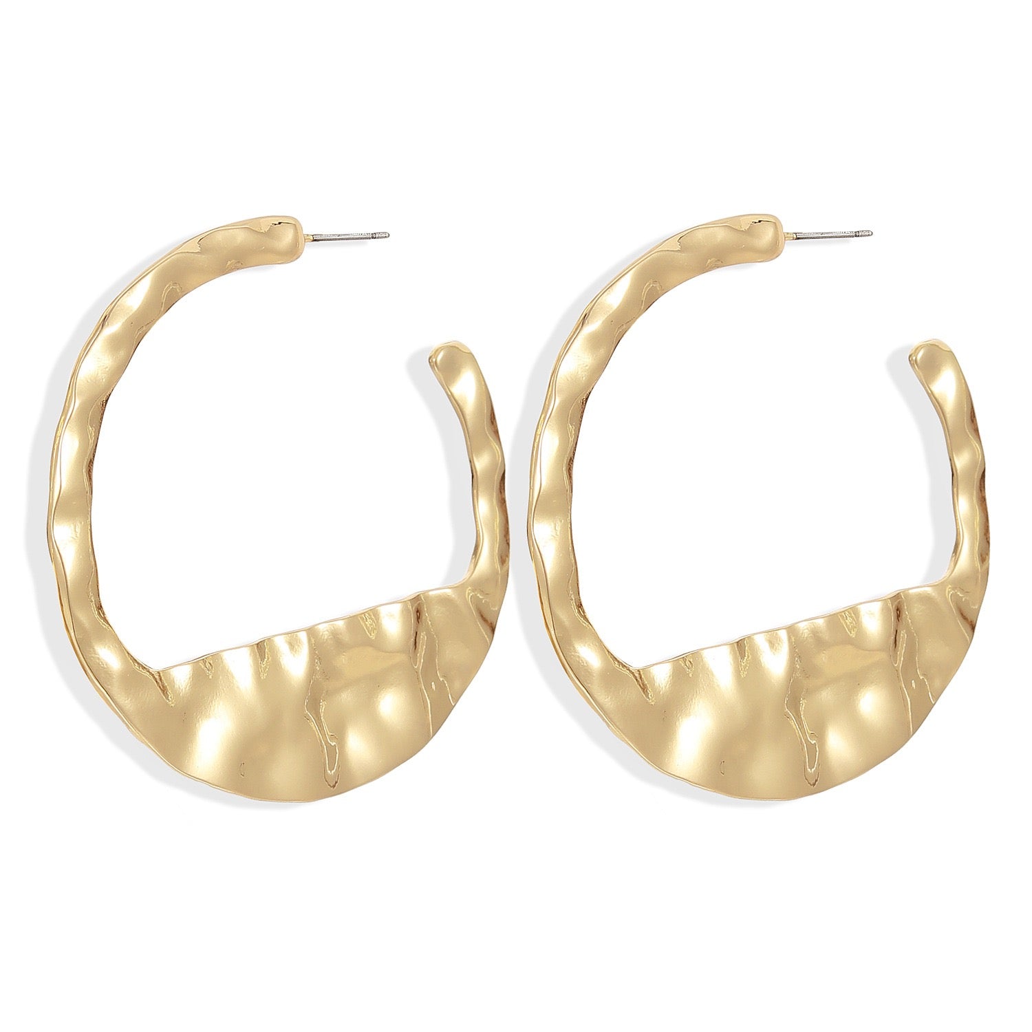 Hammered Gold Hoop Earrings – Trendy Statement Jewelry for Women