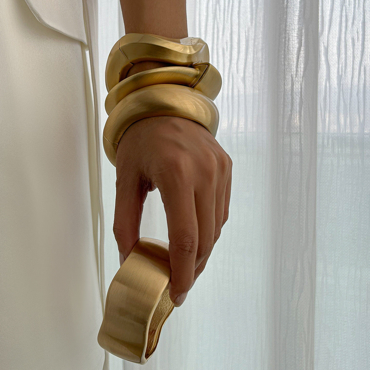 Chunky Gold Statement Bangle Bracelet
