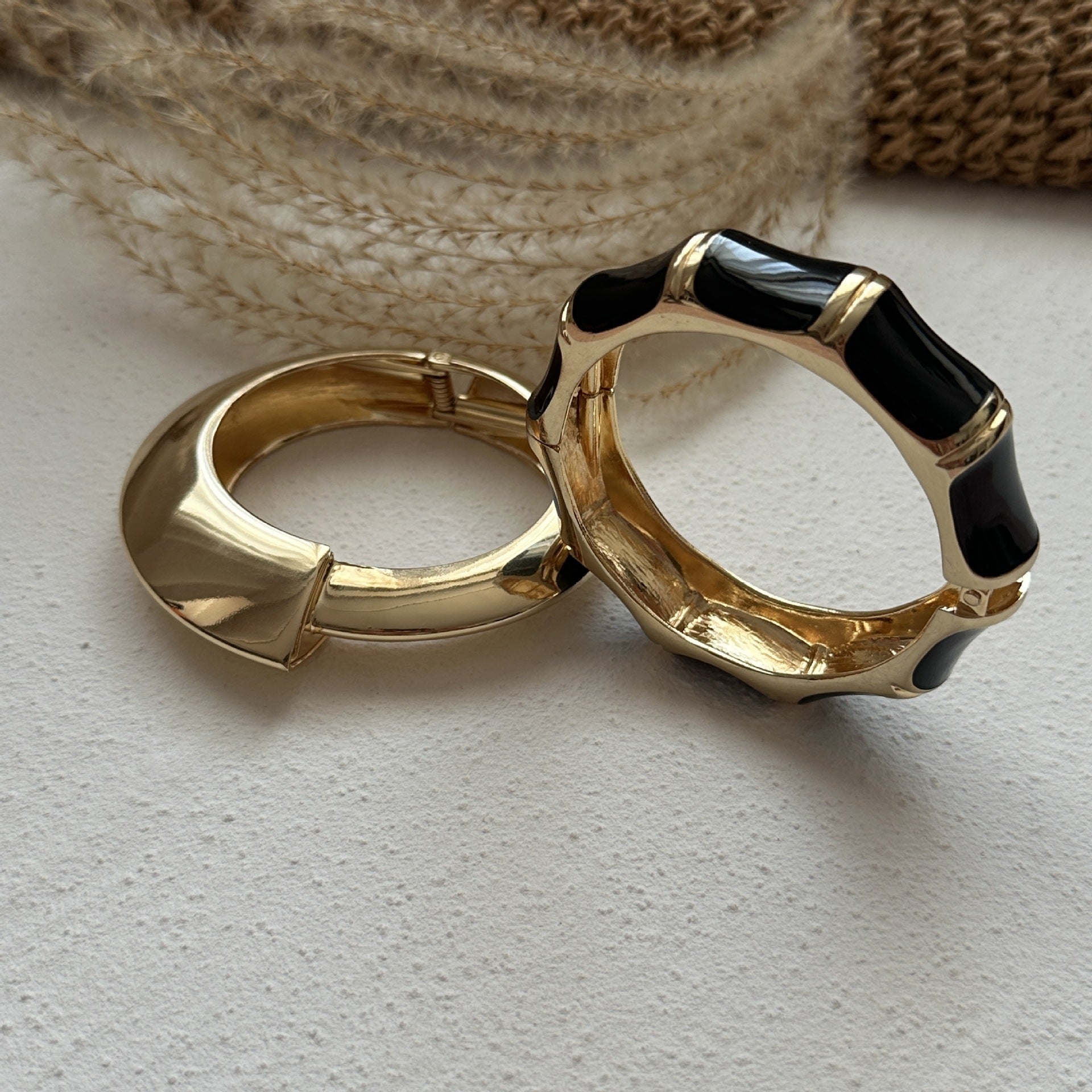 Luxe Bold Geometric Bangle Set 4